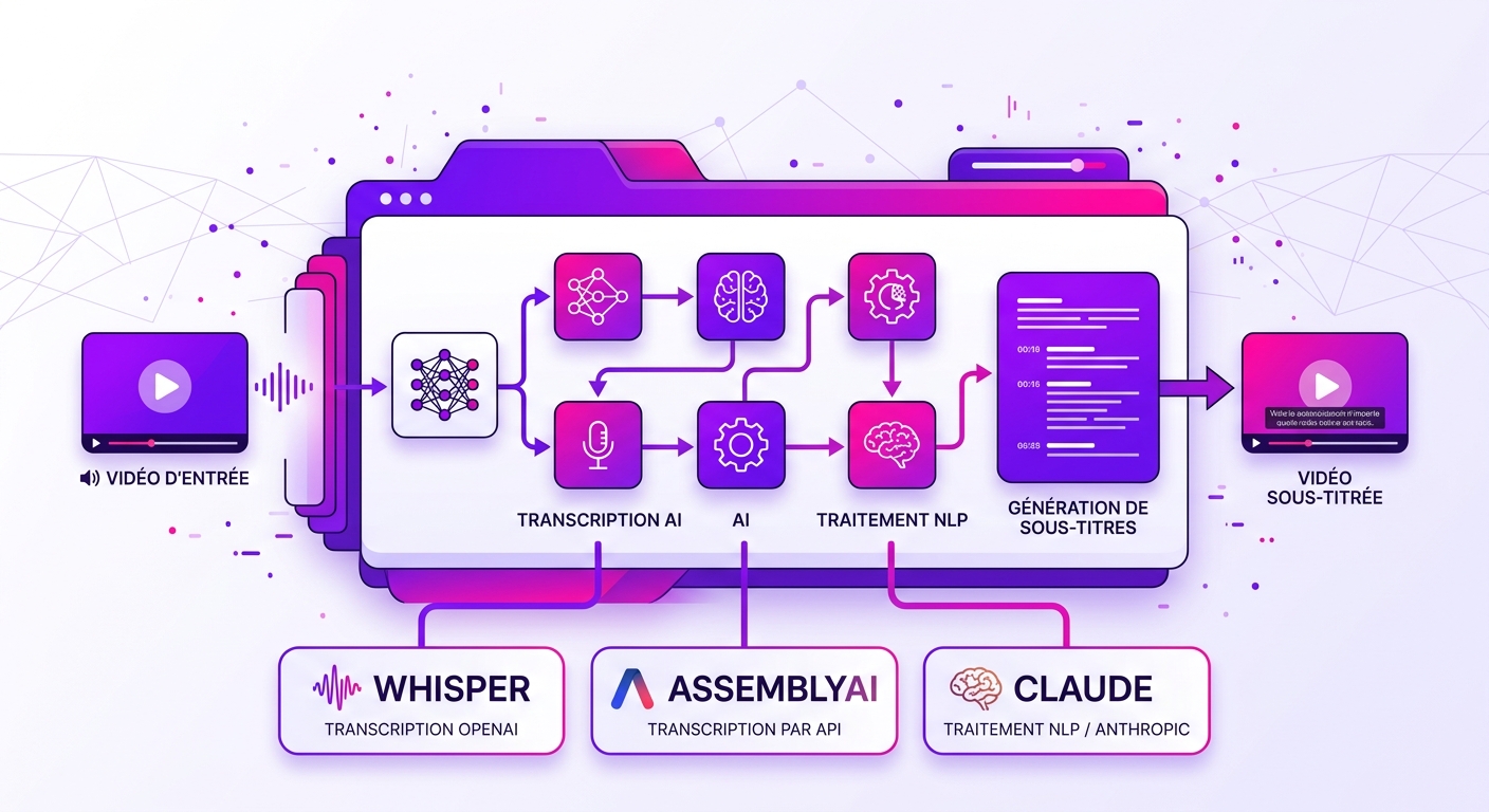 Sous-titrer automatiquement n'importe quelle vidéo avec l'IA : Whisper, AssemblyAI et Claude